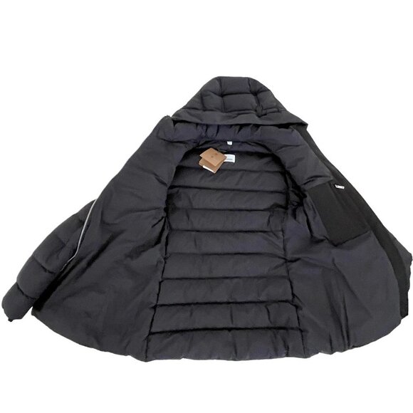 BURBERRY NEWBRIDGE BLACK HOODED QUILTED DOWN LONG PARKA PUFFER COAT US SZ. 12 - Picture 6 of 12
